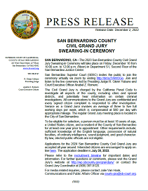 SAN BERNARDINO COUNTY CIVIL GRAND JURY SWEARING-IN CEREMONY